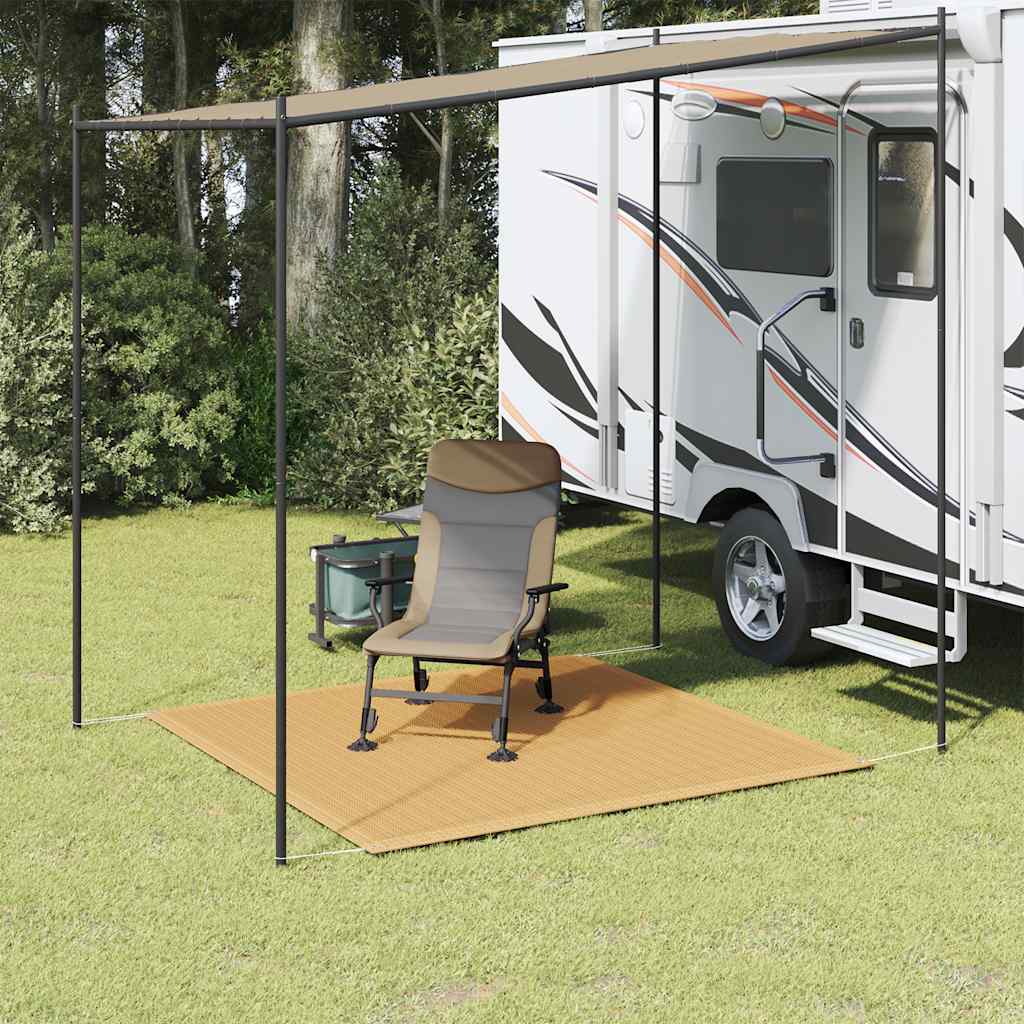 vidaXL Covor pentru cort, nisipiu, 250x250 cm, HDPE