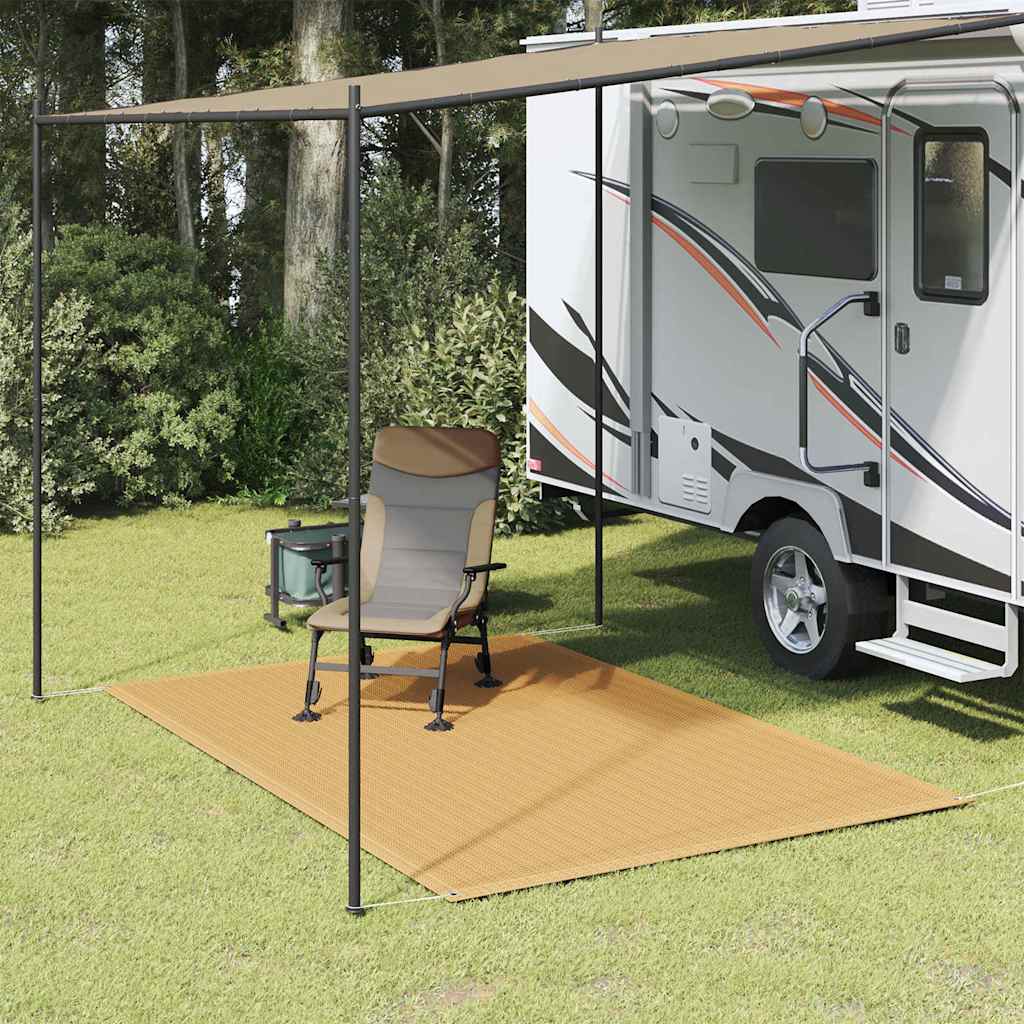 vidaXL Covor pentru cort, nisipiu, 250x300 cm, HDPE