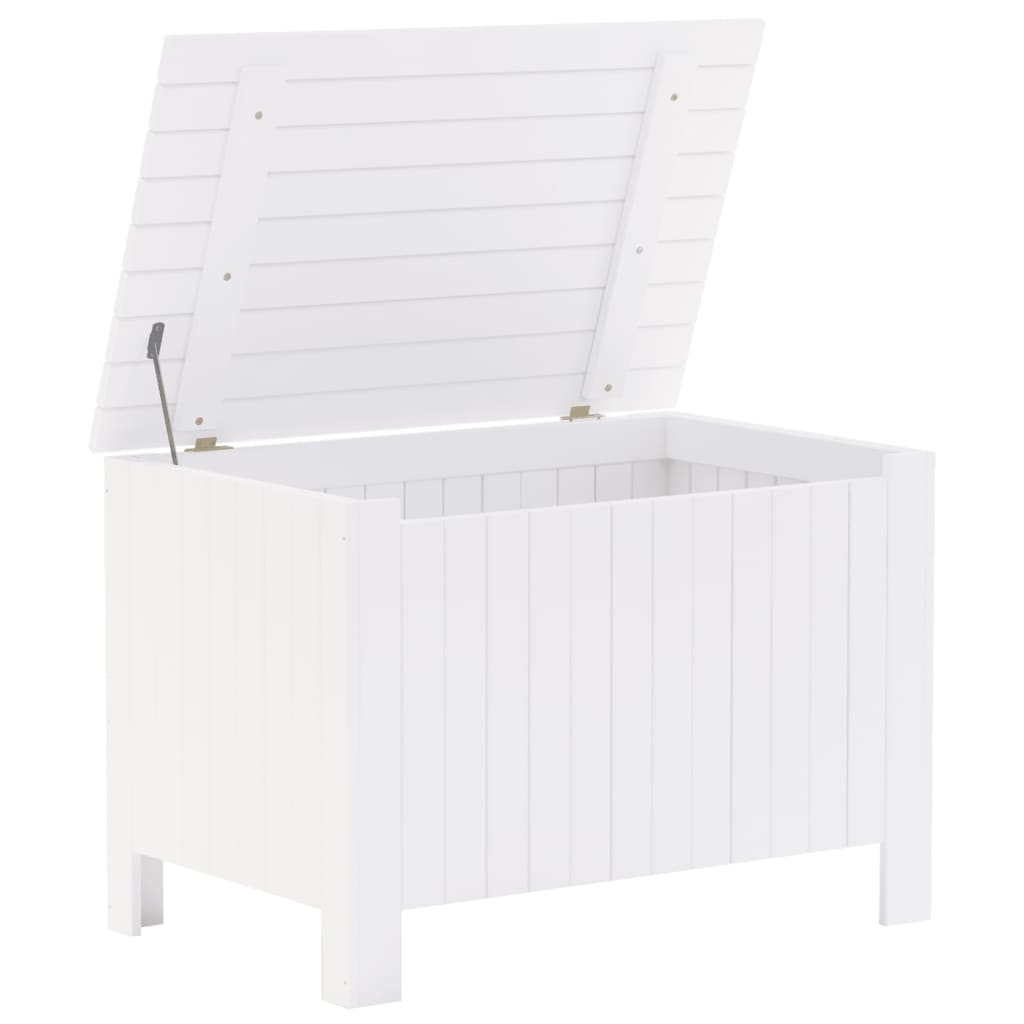 vidaXL Cutie depozitare capac "RANA", alb, 80x49x54 cm, lemn masiv pin