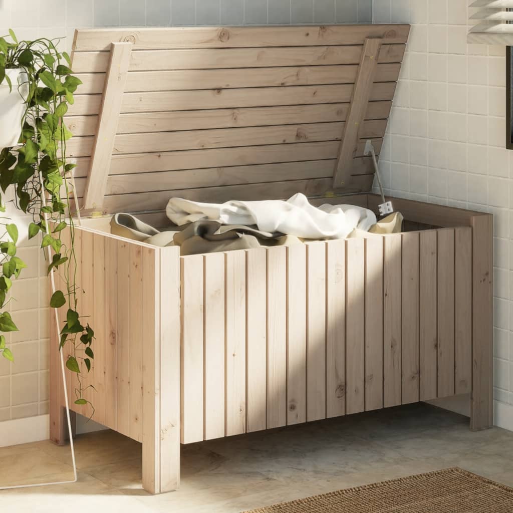 vidaXL Cutie de depozitare cu capac "RANA" 100x49x54cm, lemn masiv pin vidaXL Cutie de depozitare cu capac "RANA" 100x49x54cm, lemn masiv pin