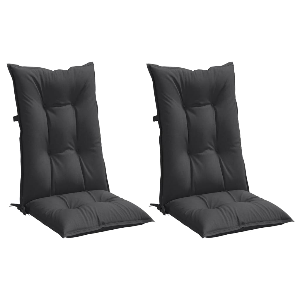 vidaXL Perne scaun cu spătar înalt, 2 buc. antracit 120x50x7 cm textil