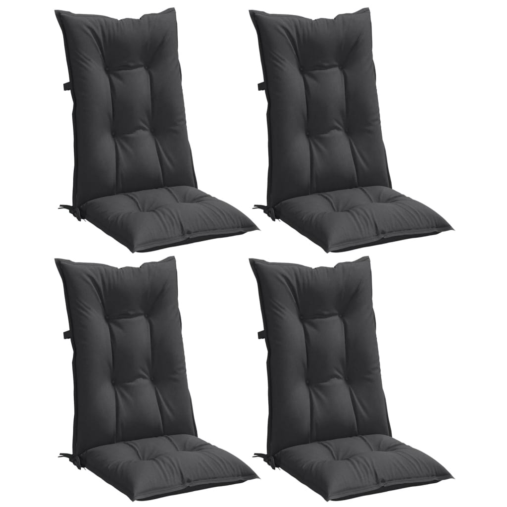 vidaXL Perne scaun cu spătar înalt, 4 buc. antracit 120x50x7 cm textil vidaXL Perne scaun cu spătar înalt, 4 buc. antracit 120x50x7 cm textil