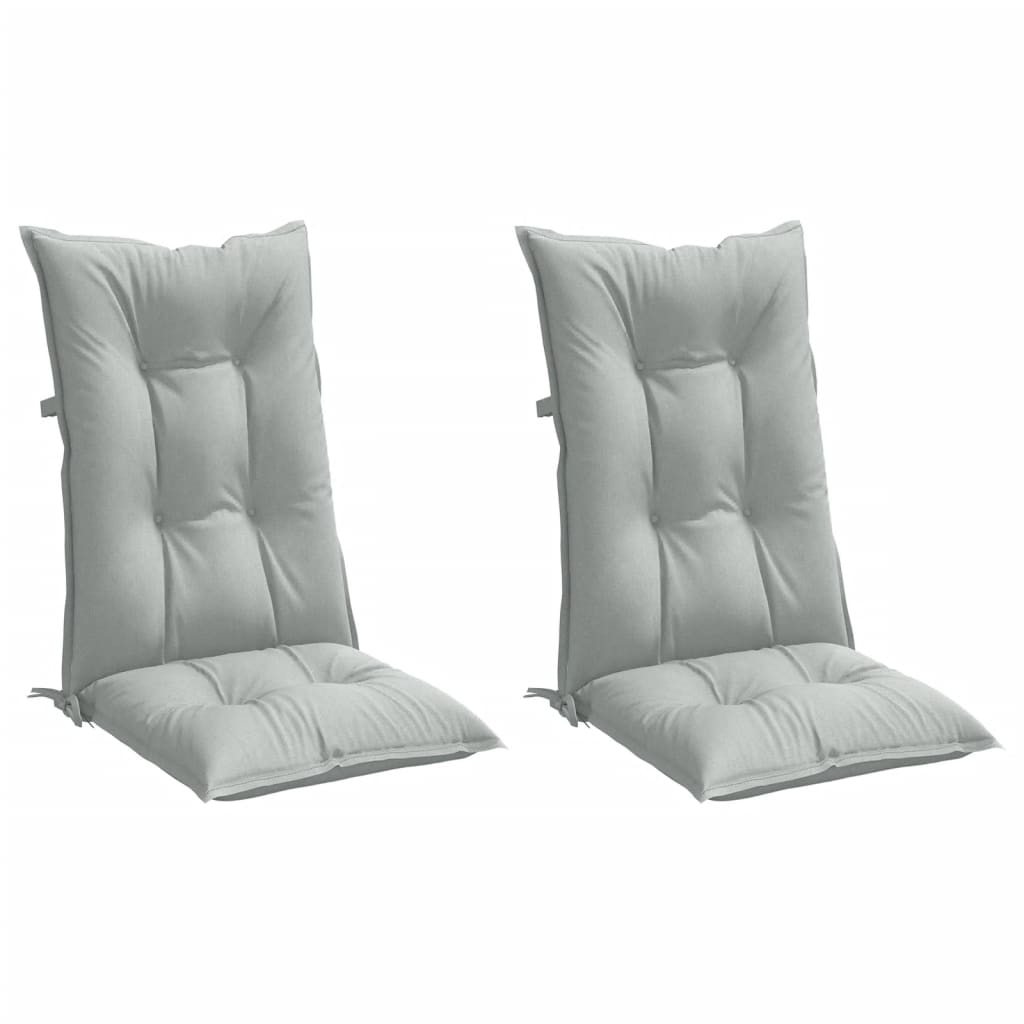 vidaXL Perne scaun cu spătar înalt 2 buc. melanj gri 120x50x7cm textil