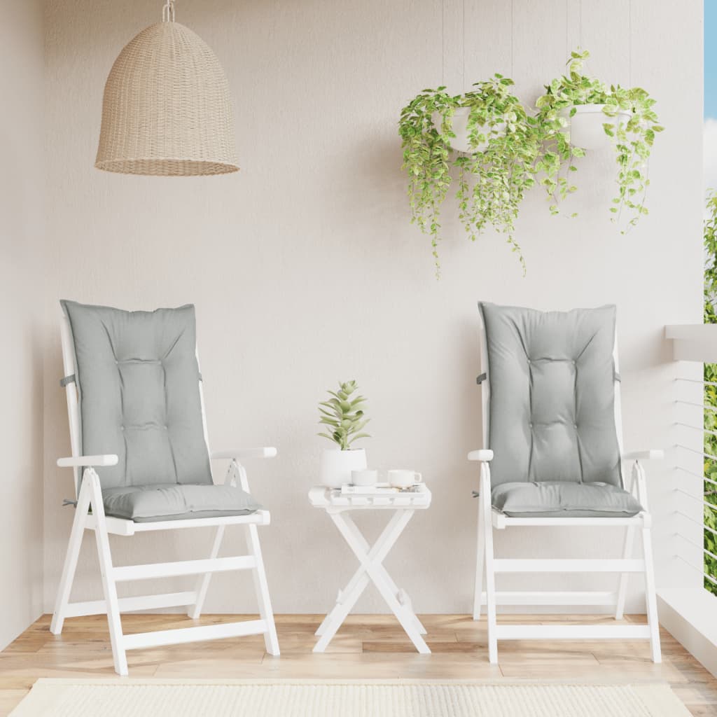 vidaXL Perne scaun cu spătar înalt 2 buc. melanj gri 120x50x7cm textil