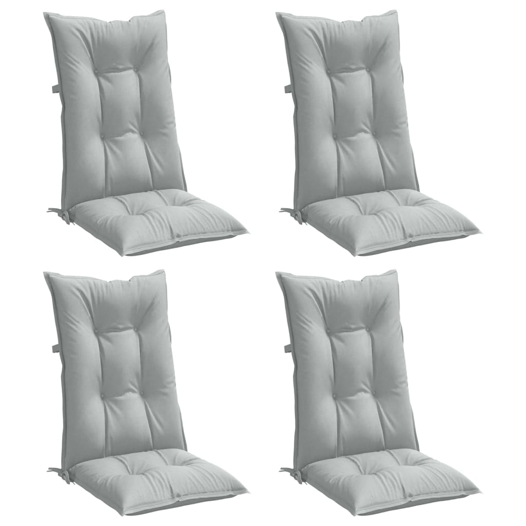 vidaXL Perne scaun cu spătar înalt 4 buc. melanj gri 120x50x7cm textil