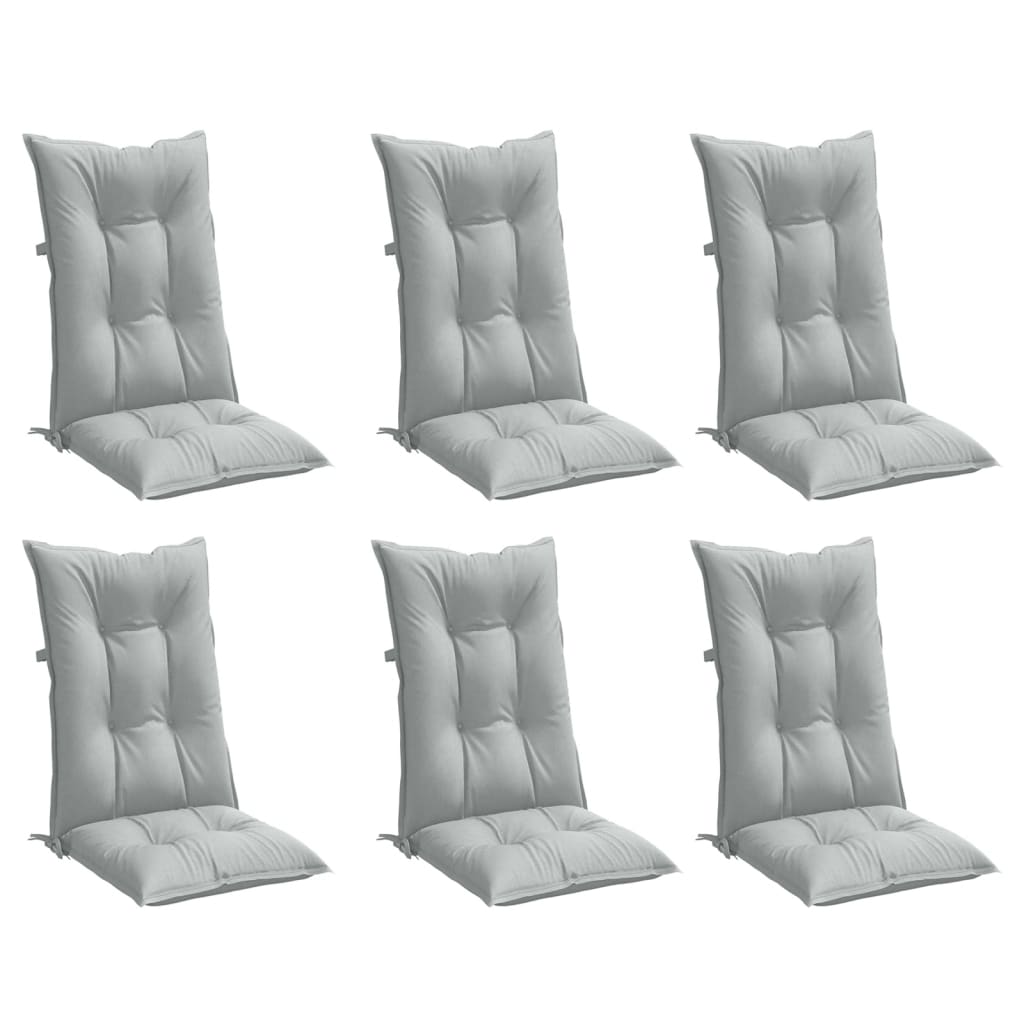 vidaXL Perne scaun cu spătar înalt 6 buc. melanj gri 120x50x7cm textil