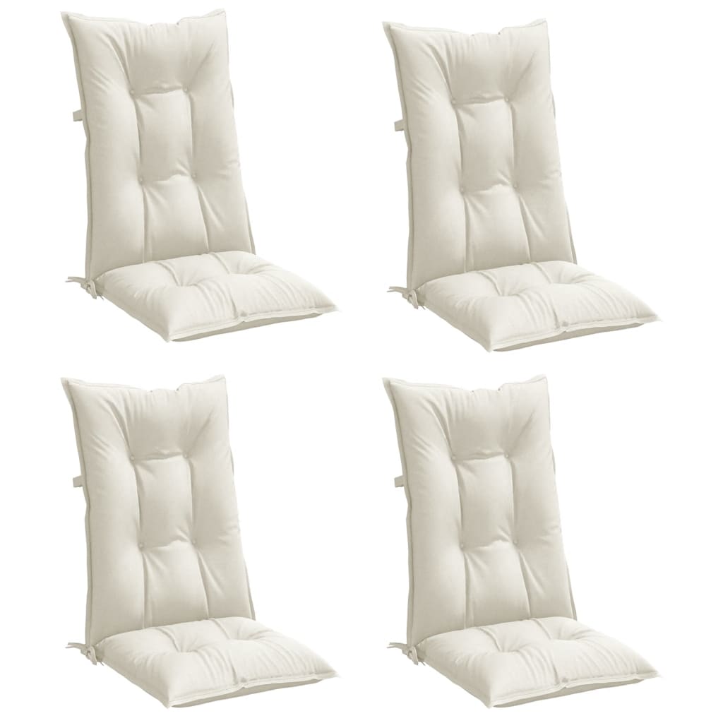 vidaXL Perne scaun spătar înalt, 4 buc. melanj crem 120x50x7 cm textil vidaXL Perne scaun spătar înalt, 4 buc. melanj crem 120x50x7 cm textil