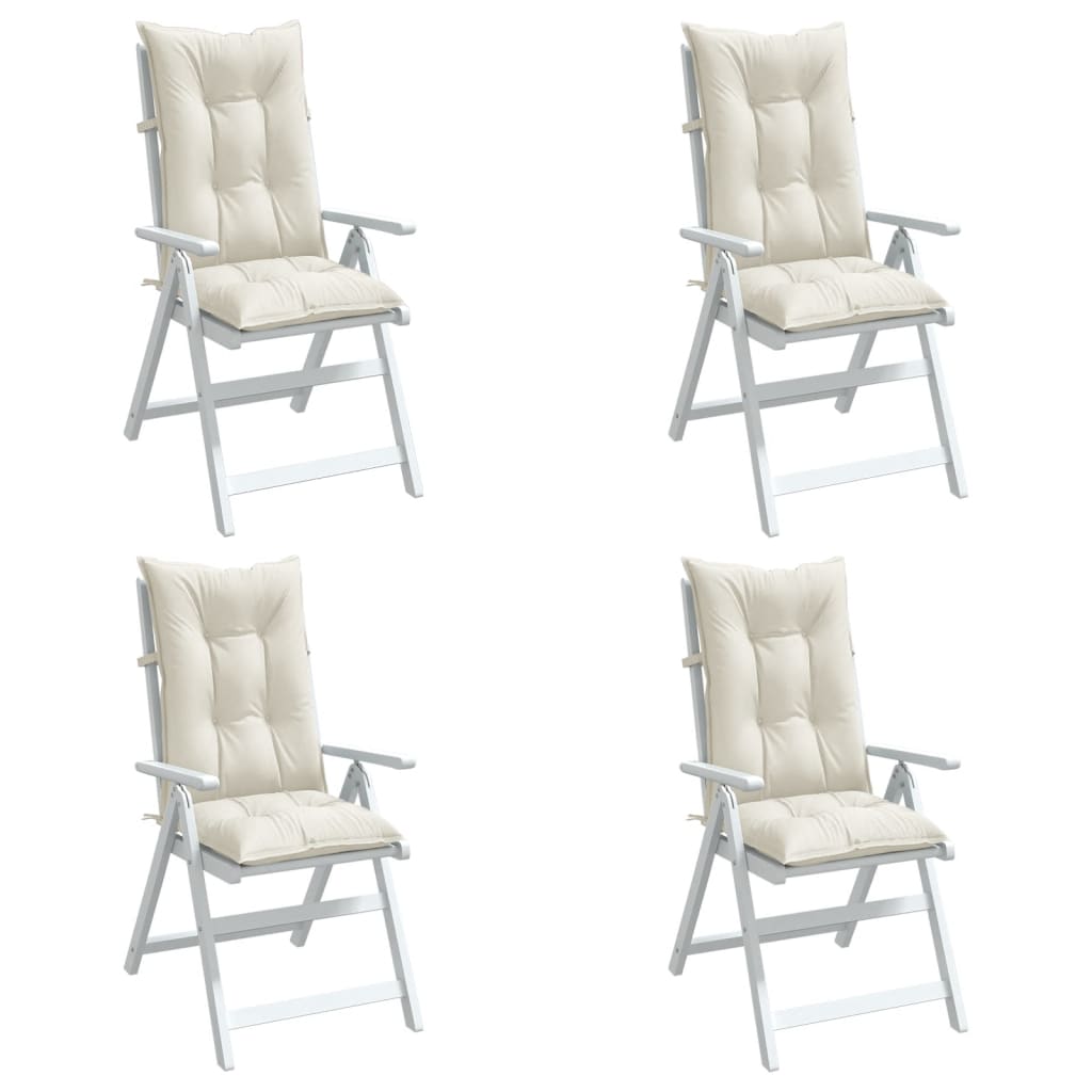 vidaXL Perne scaun spătar înalt, 4 buc. melanj crem 120x50x7 cm textil vidaXL Perne scaun spătar înalt, 4 buc. melanj crem 120x50x7 cm textil