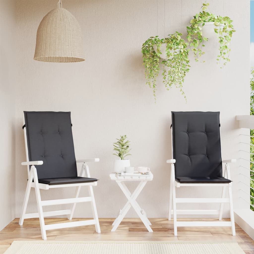 vidaXL Perne scaun cu spătar înalt, 2 buc. antracit 120x50x4 cm textil