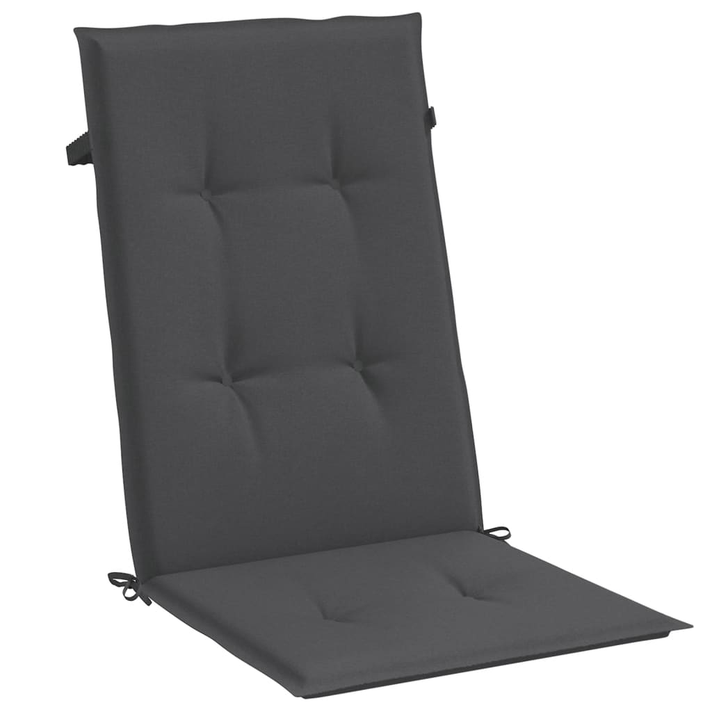 vidaXL Perne scaun cu spătar înalt, 2 buc. antracit 120x50x4 cm textil