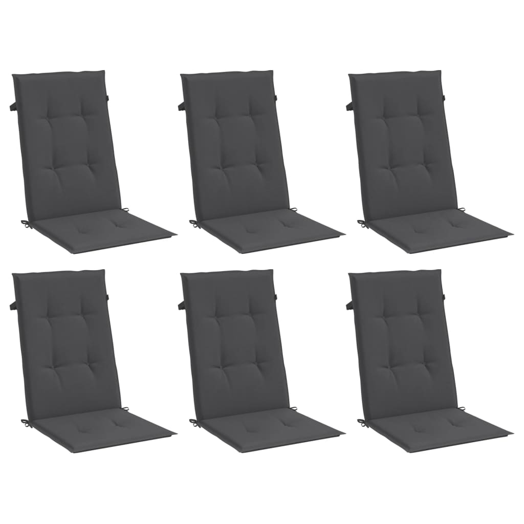 vidaXL Perne scaun cu spătar înalt, 6 buc. antracit 120x50x4 cm textil vidaXL Perne scaun cu spătar înalt, 6 buc. antracit 120x50x4 cm textil