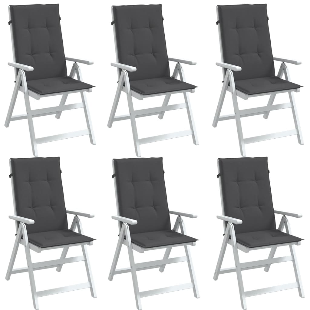 vidaXL Perne scaun cu spătar înalt, 6 buc. antracit 120x50x4 cm textil vidaXL Perne scaun cu spătar înalt, 6 buc. antracit 120x50x4 cm textil