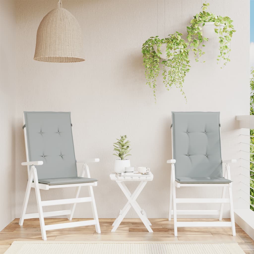 vidaXL Perne scaun cu spătar înalt 2 buc. melanj gri 120x50x4cm textil