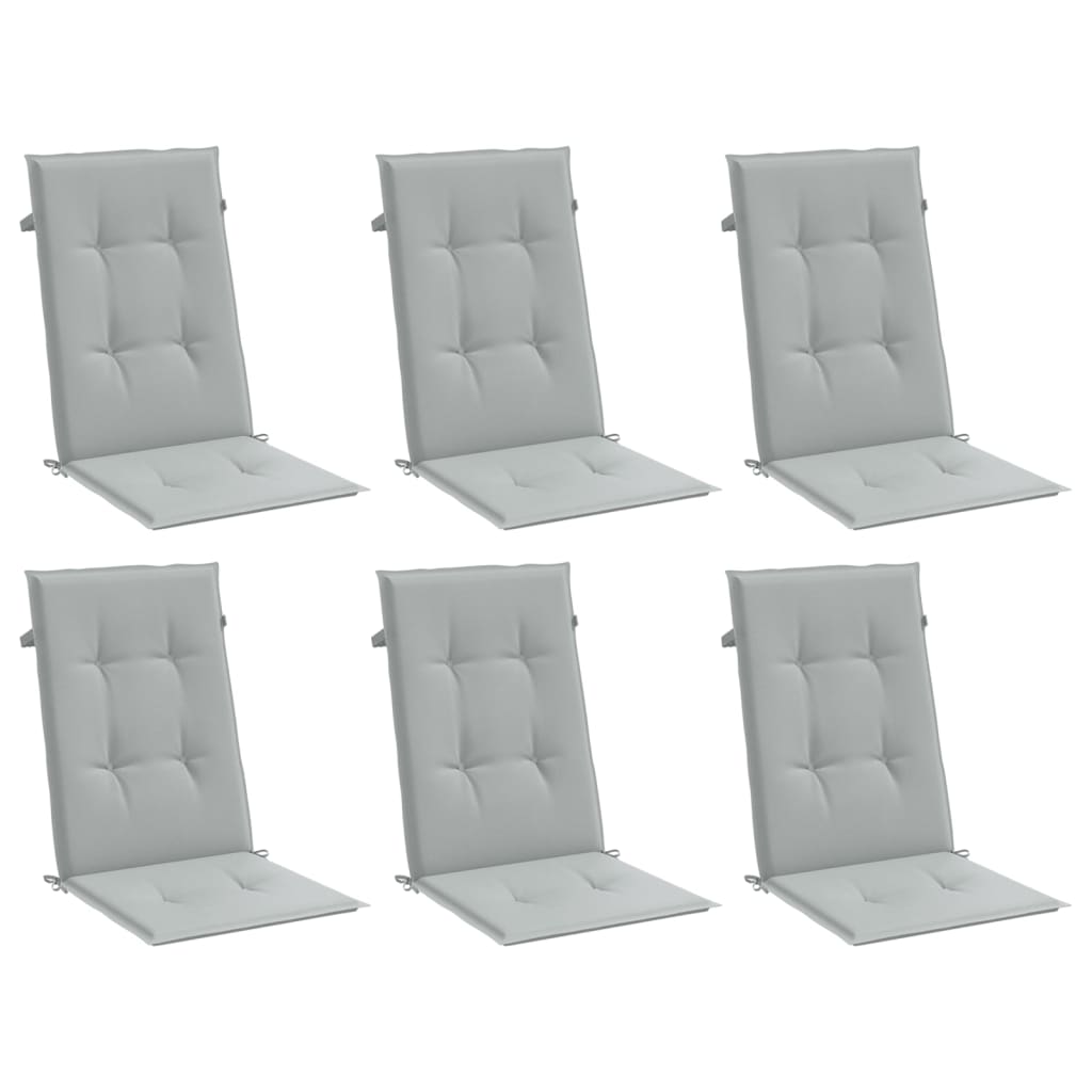 vidaXL Perne scaun cu spătar înalt 6 buc. melanj gri 120x50x4cm textil