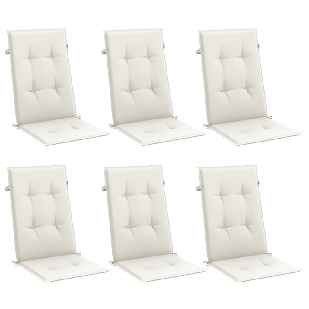 vidaXL Perne scaun spătar înalt, 6 buc. melanj crem 120x50x4 cm textil vidaXL Perne scaun spătar înalt, 6 buc. melanj crem 120x50x4 cm textil