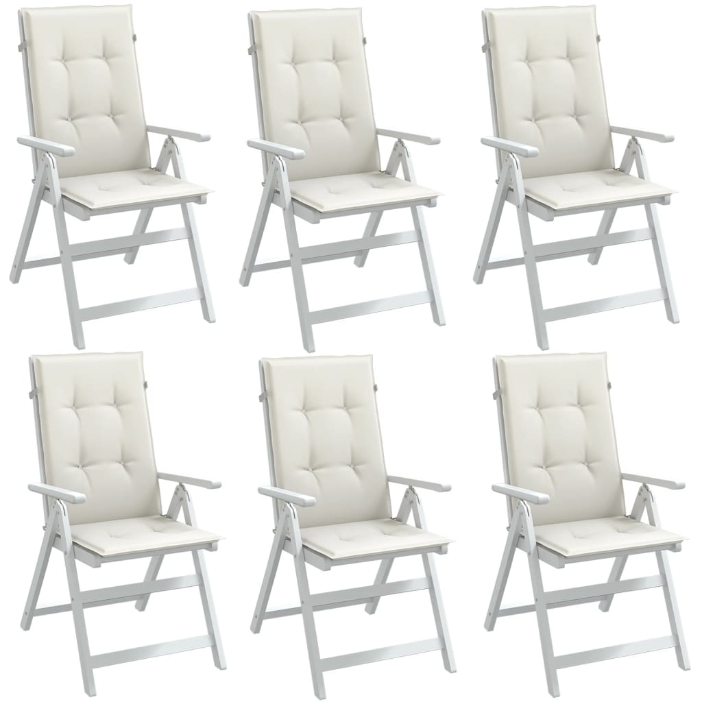 vidaXL Perne scaun spătar înalt, 6 buc. melanj crem 120x50x4 cm textil vidaXL Perne scaun spătar înalt, 6 buc. melanj crem 120x50x4 cm textil