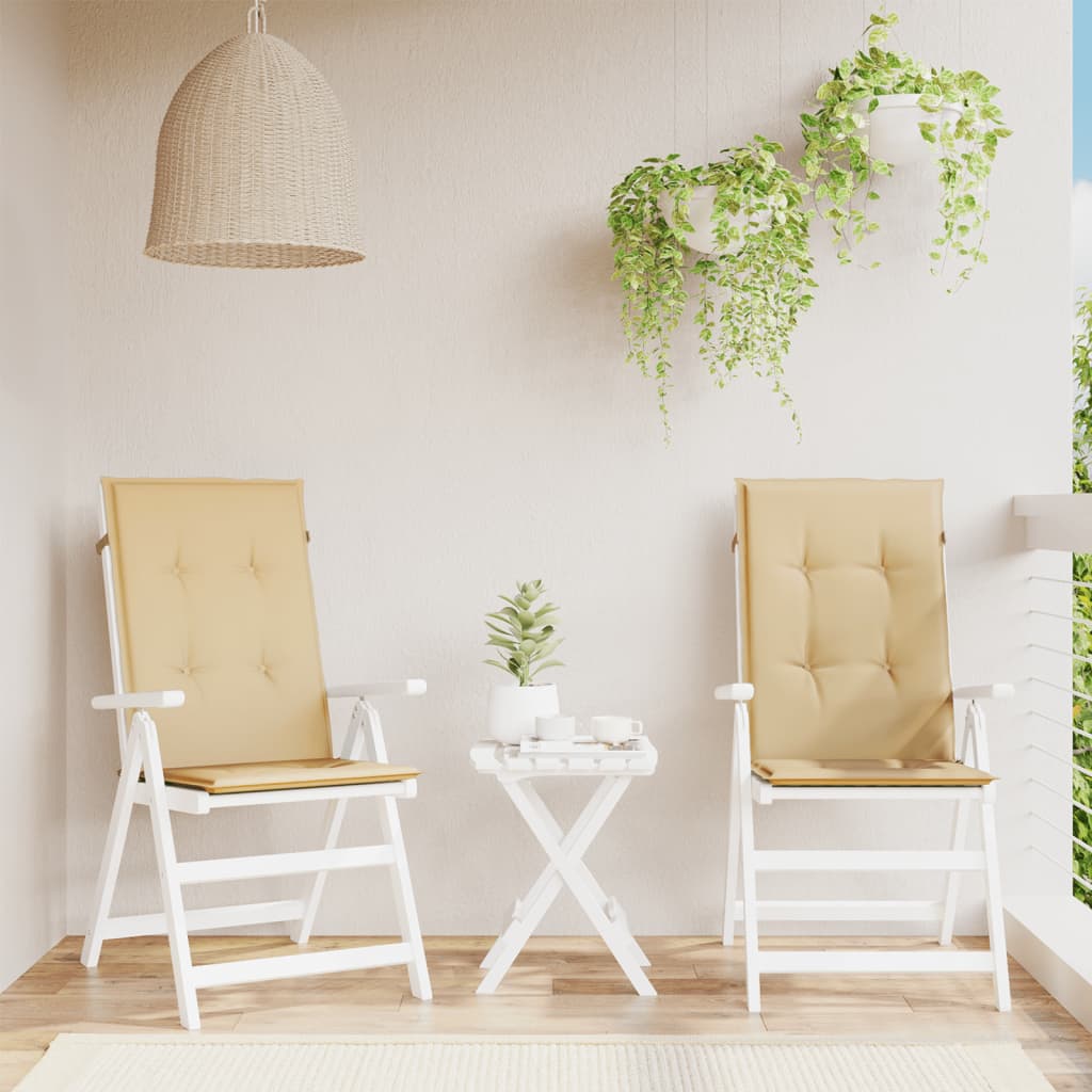 vidaXL Perne scaun cu spătar înalt 2 buc. melanj bej 120x50x4cm textil