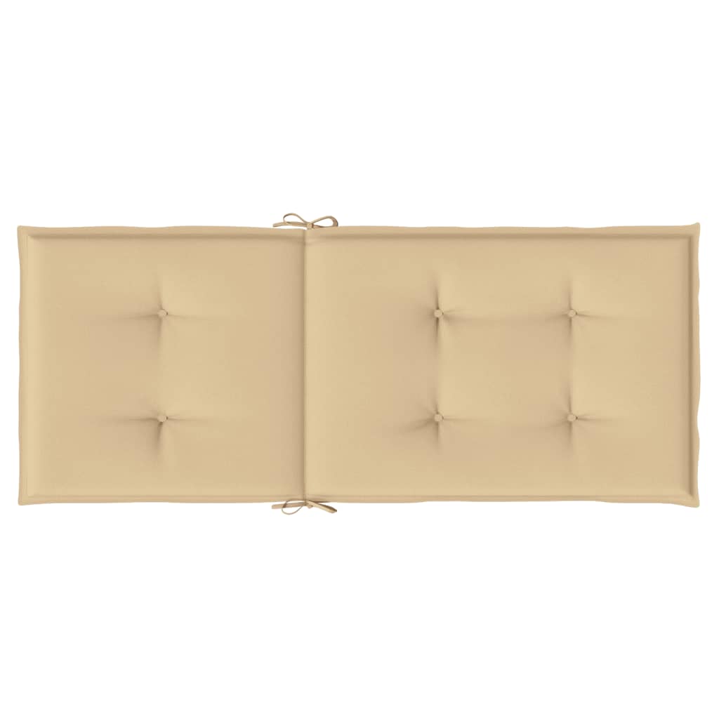 vidaXL Perne scaun cu spătar înalt 2 buc. melanj bej 120x50x4cm textil