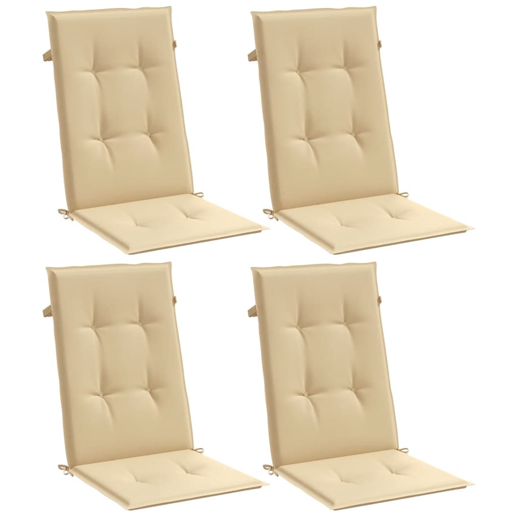 vidaXL Perne scaun cu spătar înalt 4 buc. melanj bej 120x50x4cm textil