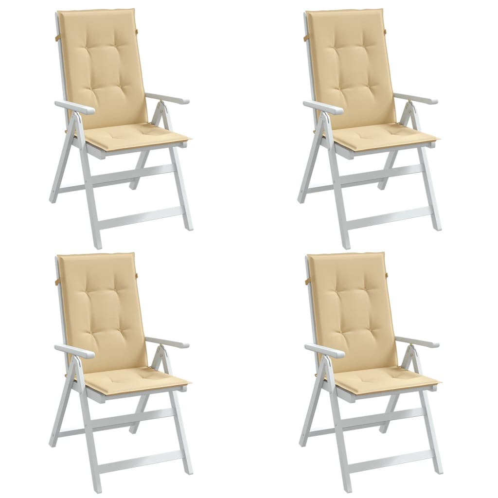 vidaXL Perne scaun cu spătar înalt 4 buc. melanj bej 120x50x4cm textil