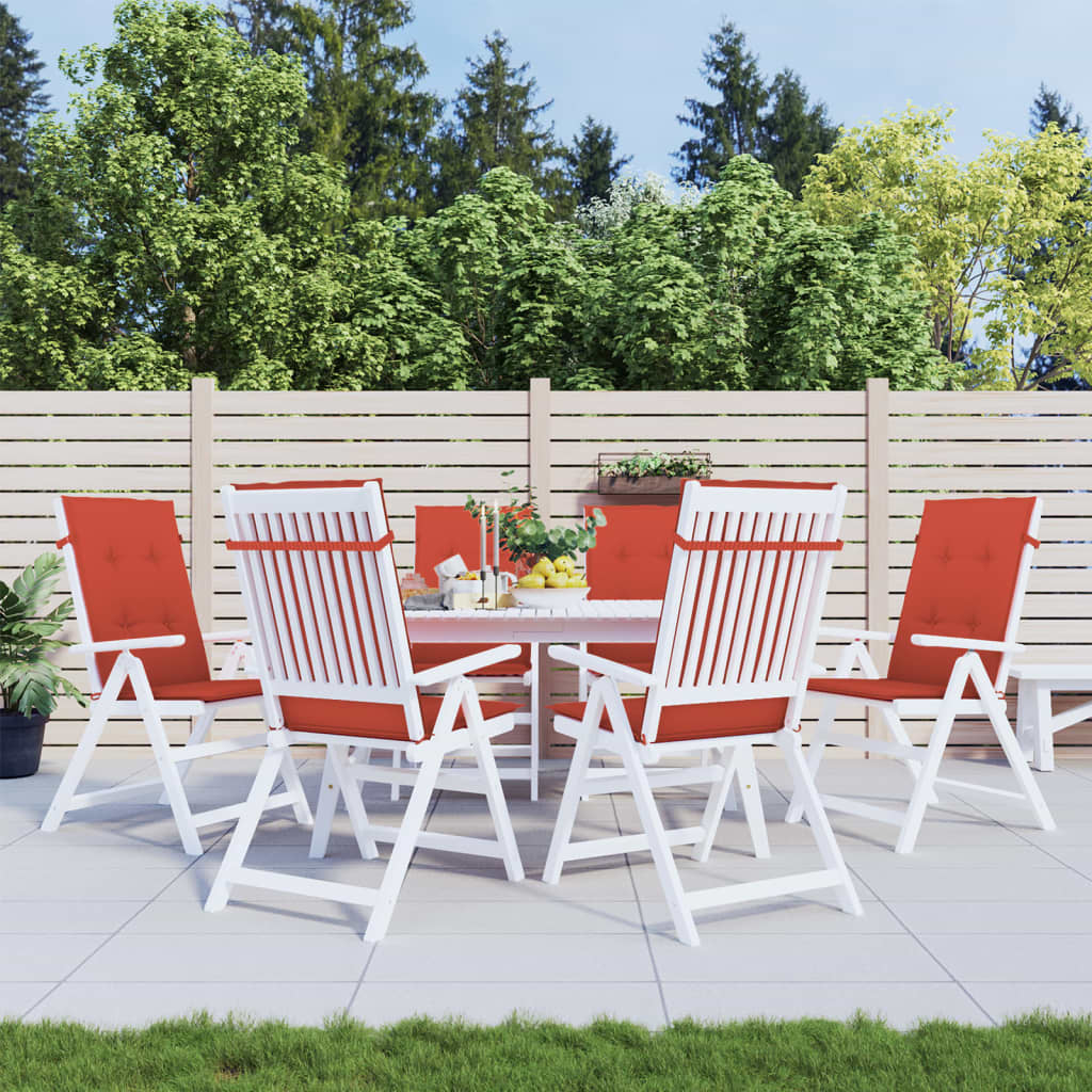 vidaXL Perne scaun spătar înalt, 6 buc. melanj roșu 120x50x4 cm textil