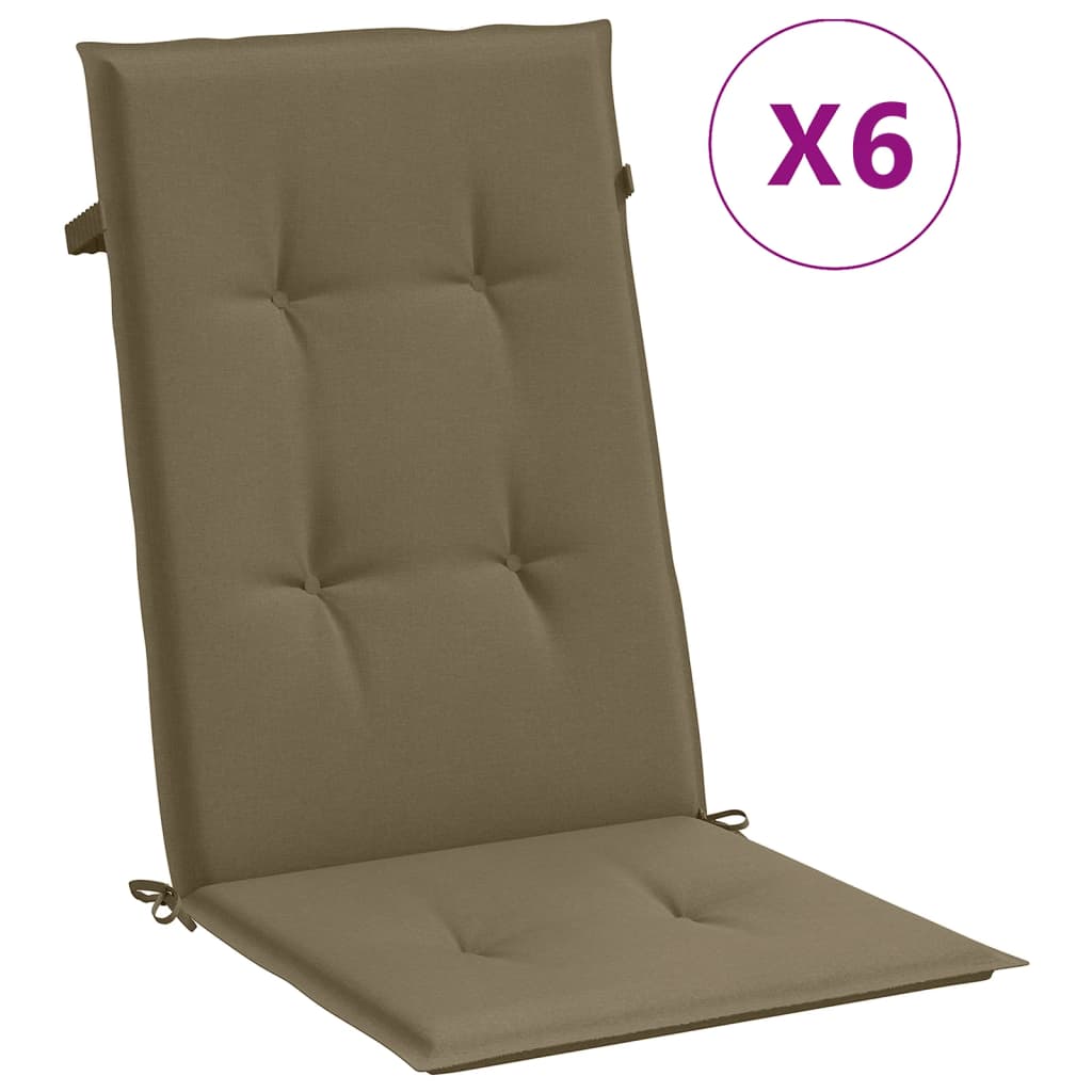 vidaXL Perne scaun spătar înalt 6buc melanj gri taupe120x50x4cm textil vidaXL Perne scaun spătar înalt 6buc melanj gri taupe120x50x4cm textil