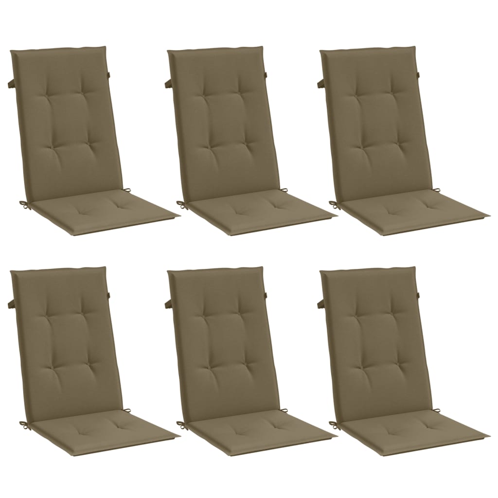 vidaXL Perne scaun spătar înalt 6buc melanj gri taupe120x50x4cm textil vidaXL Perne scaun spătar înalt 6buc melanj gri taupe120x50x4cm textil