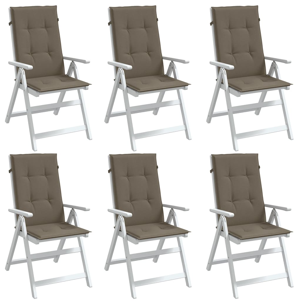 vidaXL Perne scaun spătar înalt 6buc melanj gri taupe120x50x4cm textil vidaXL Perne scaun spătar înalt 6buc melanj gri taupe120x50x4cm textil