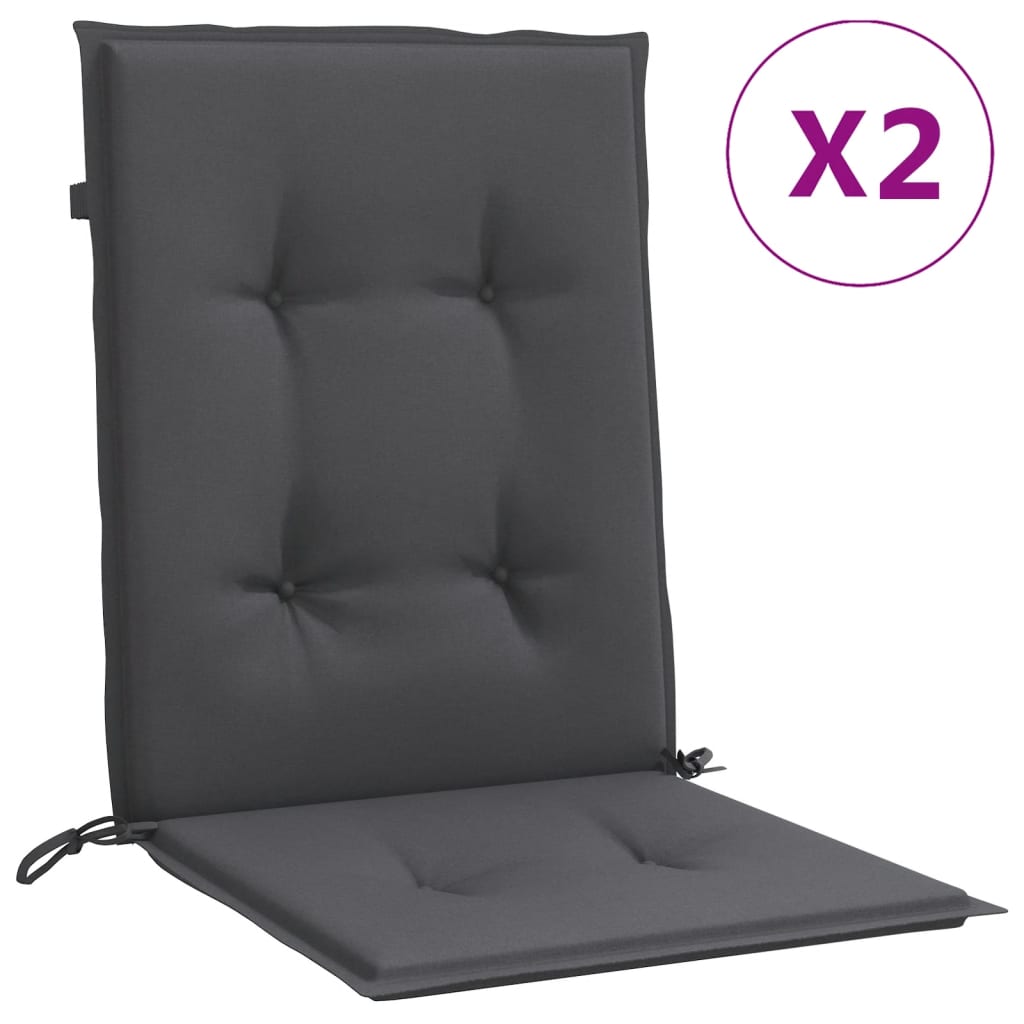 vidaXL Perne scaun spătar mic 2 buc. melanj antracit 100x50x4cm textil vidaXL Perne scaun spătar mic 2 buc. melanj antracit 100x50x4cm textil