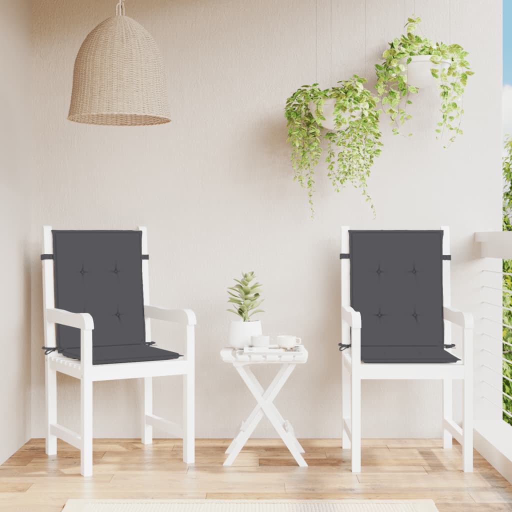 vidaXL Perne scaun spătar mic 2 buc. melanj antracit 100x50x4cm textil vidaXL Perne scaun spătar mic 2 buc. melanj antracit 100x50x4cm textil