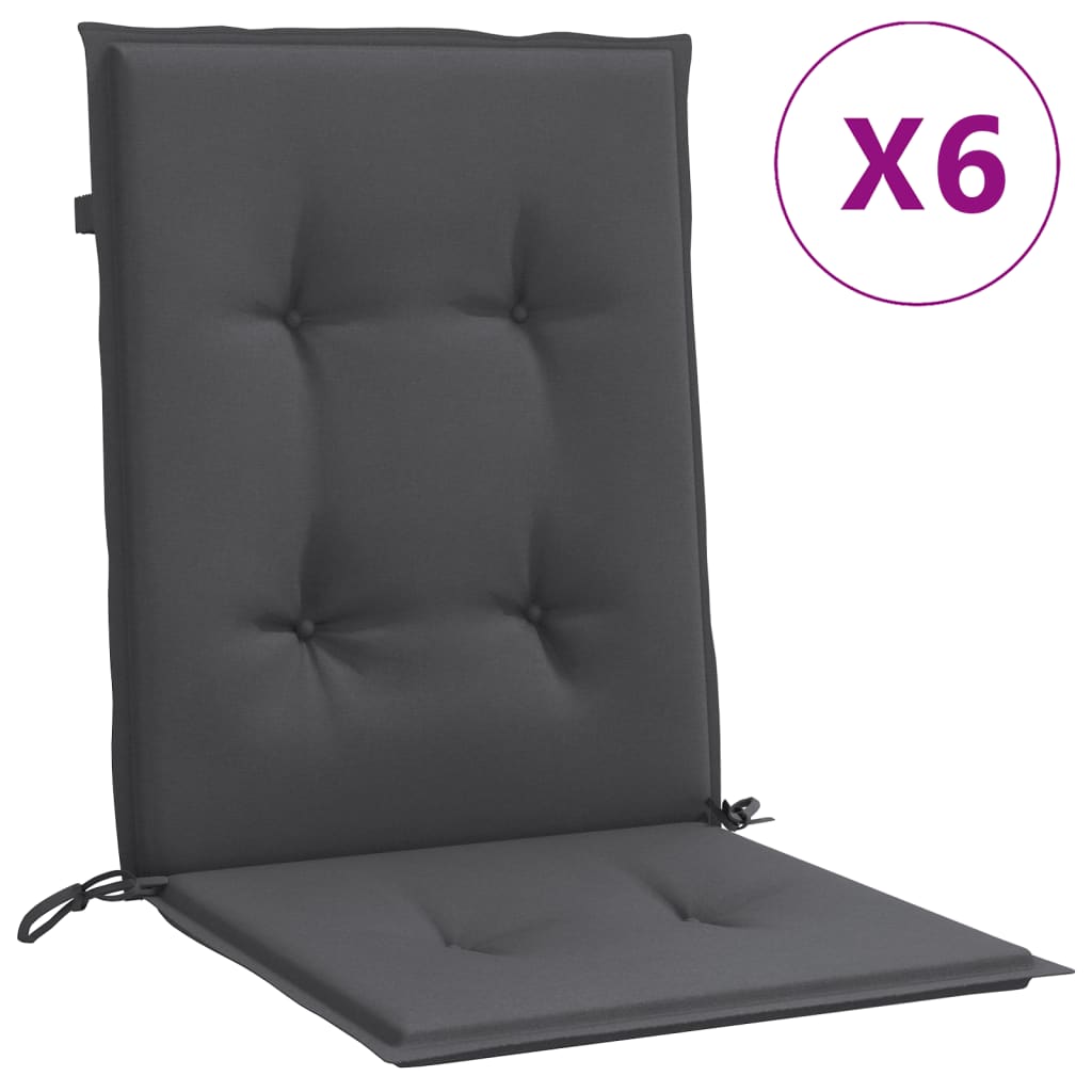 vidaXL Perne scaun spătar mic 6 buc. melanj antracit 100x50x4cm textil vidaXL Perne scaun spătar mic 6 buc. melanj antracit 100x50x4cm textil