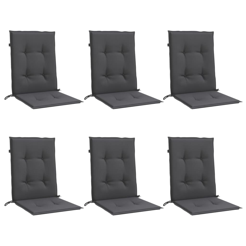 vidaXL Perne scaun spătar mic 6 buc. melanj antracit 100x50x4cm textil vidaXL Perne scaun spătar mic 6 buc. melanj antracit 100x50x4cm textil