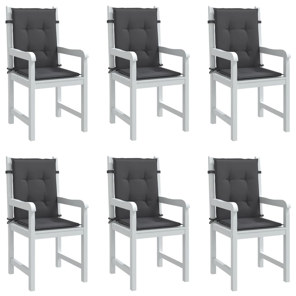 vidaXL Perne scaun spătar mic 6 buc. melanj antracit 100x50x4cm textil vidaXL Perne scaun spătar mic 6 buc. melanj antracit 100x50x4cm textil