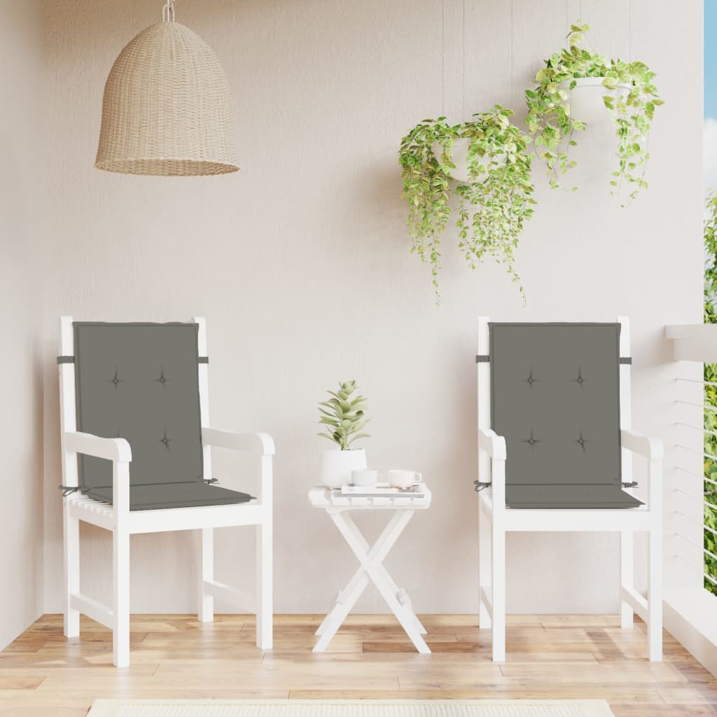 vidaXL Perne scaun cu spătar scund 2 buc. melanj gri 100x50x4cm textil vidaXL Perne scaun cu spătar scund 2 buc. melanj gri 100x50x4cm textil