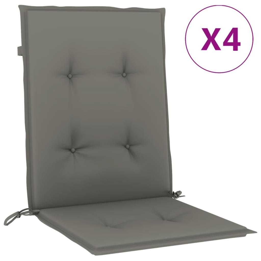 vidaXL Perne scaun cu spătar scund 4 buc. melanj gri 100x50x4cm textil vidaXL Perne scaun cu spătar scund 4 buc. melanj gri 100x50x4cm textil