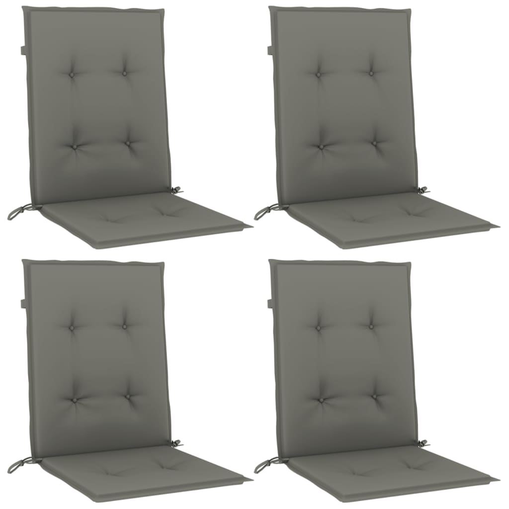 vidaXL Perne scaun cu spătar scund 4 buc. melanj gri 100x50x4cm textil vidaXL Perne scaun cu spătar scund 4 buc. melanj gri 100x50x4cm textil