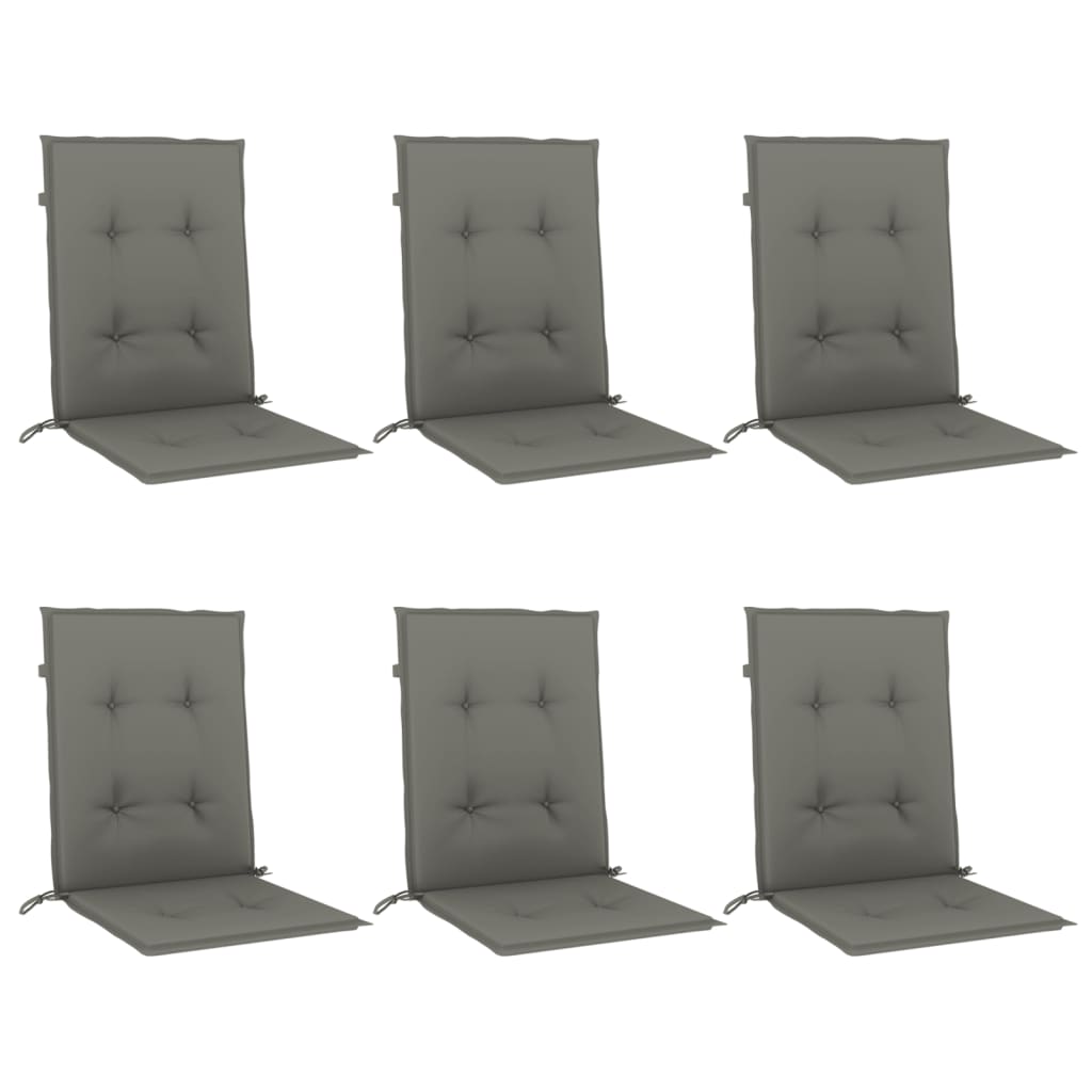 vidaXL Perne scaun cu spătar scund 6 buc. melanj gri 100x50x4cm textil