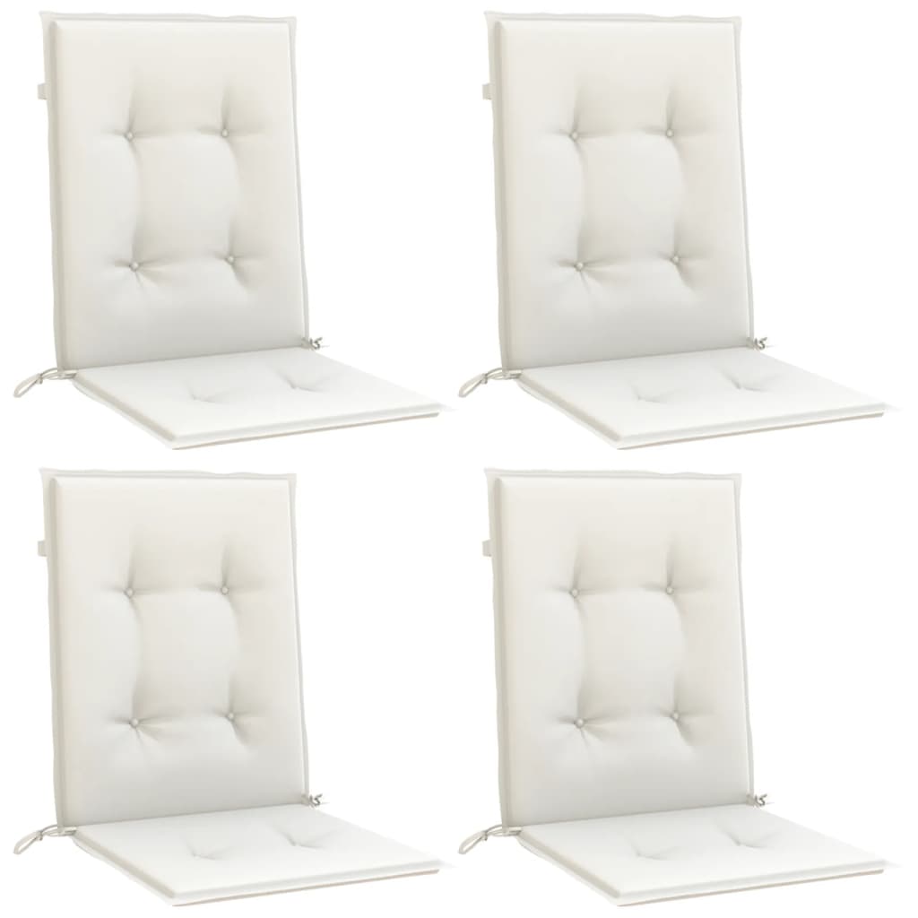 vidaXL Perne scaun cu spătar scund 4buc. melanj crem 100x50x4cm textil