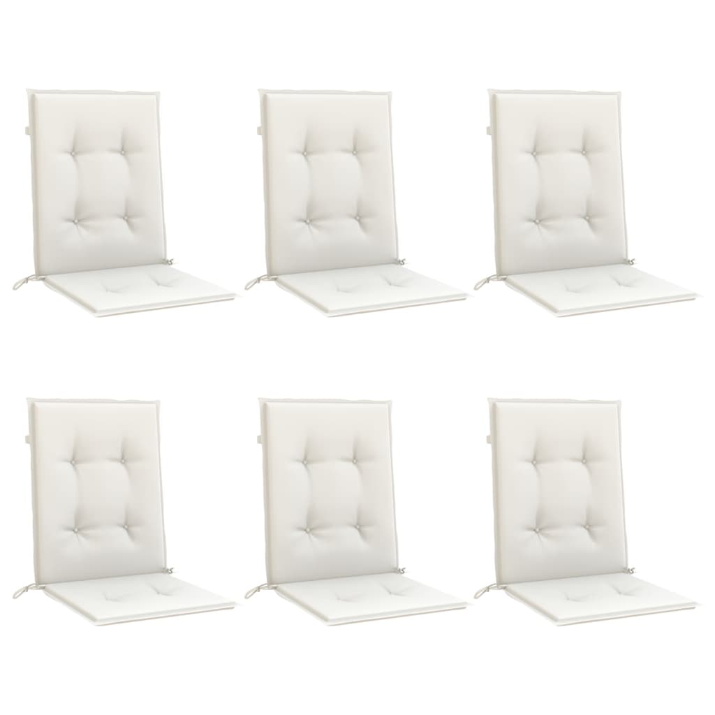 vidaXL Perne scaun cu spătar scund 6buc. melanj crem 100x50x4cm textil