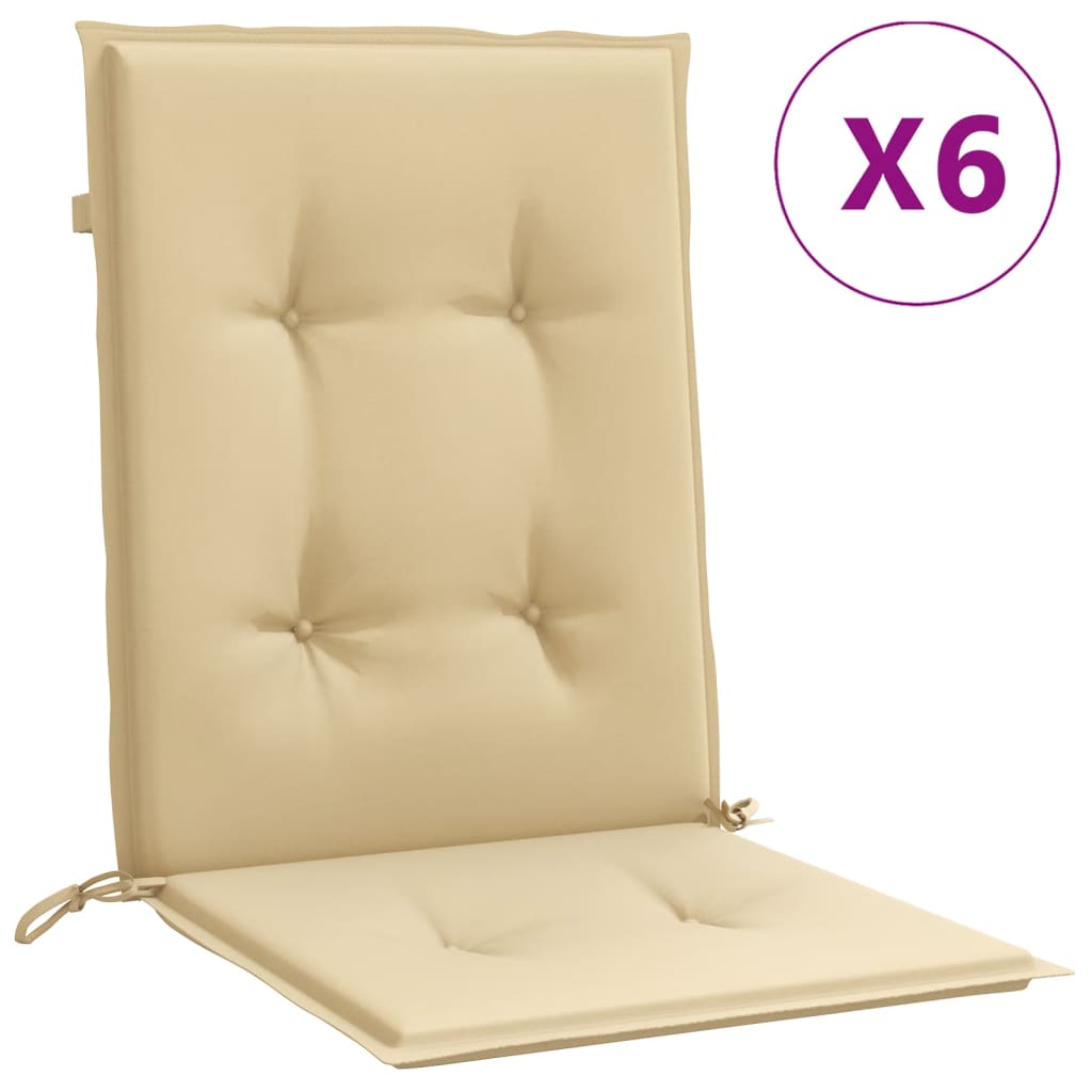 vidaXL Perne scaun cu spătar mic, 6 buc. melanj bej 100x50x4 cm textil vidaXL Perne scaun cu spătar mic, 6 buc. melanj bej 100x50x4 cm textil