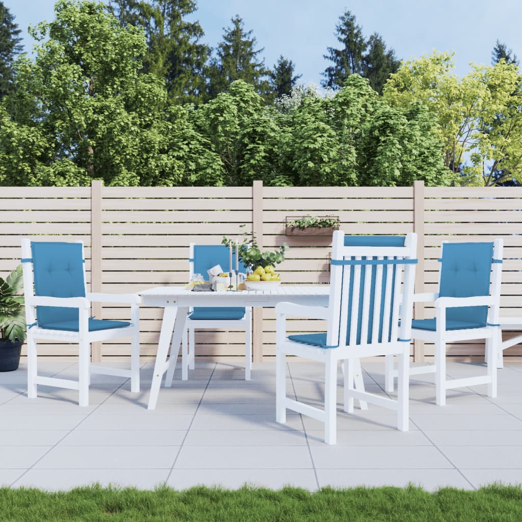 vidaXL Perne scaun spătar mic 4 buc. melanj albastru 100x50x4cm textil