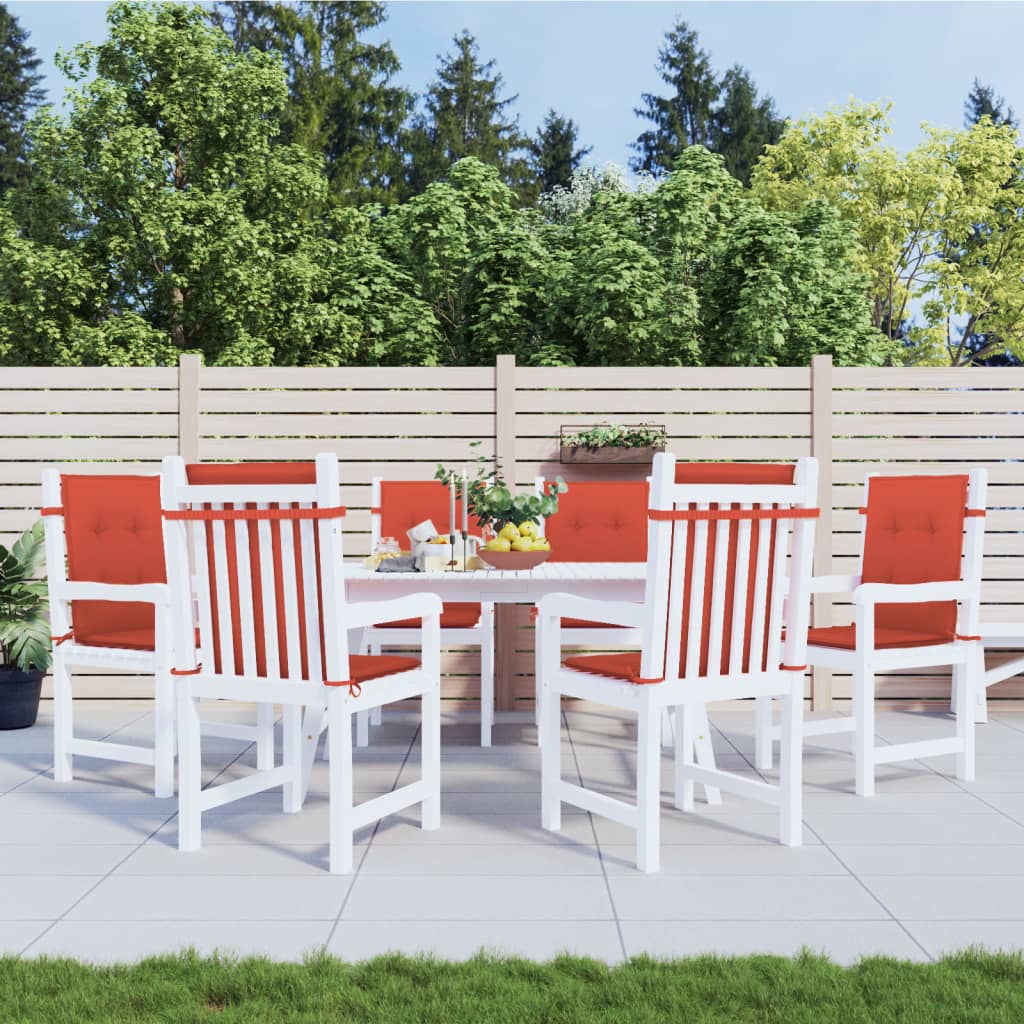 vidaXL Perne scaun spătar scund 6 buc. melanj roșu 100x50x4 cm textil