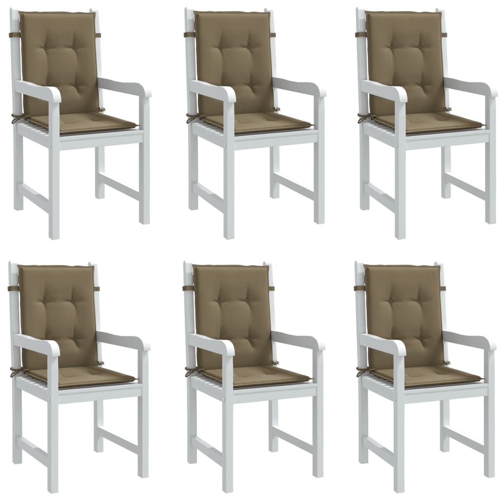 vidaXL Perne scaun cu spătar mic 6 buc. melanj taupe 100x50x4cm textil vidaXL Perne scaun cu spătar mic 6 buc. melanj taupe 100x50x4cm textil