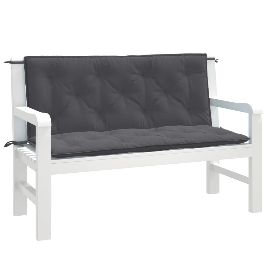 vidaXL Pernă bancă de grădină 2 buc melanj antracit 120x50x7 cm textil