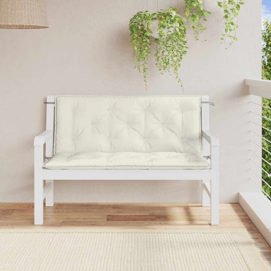vidaXL Pernă bancă de grădină, 2 buc. melanj crem, 120x50x7 cm, textil vidaXL Pernă bancă de grădină, 2 buc. melanj crem, 120x50x7 cm, textil