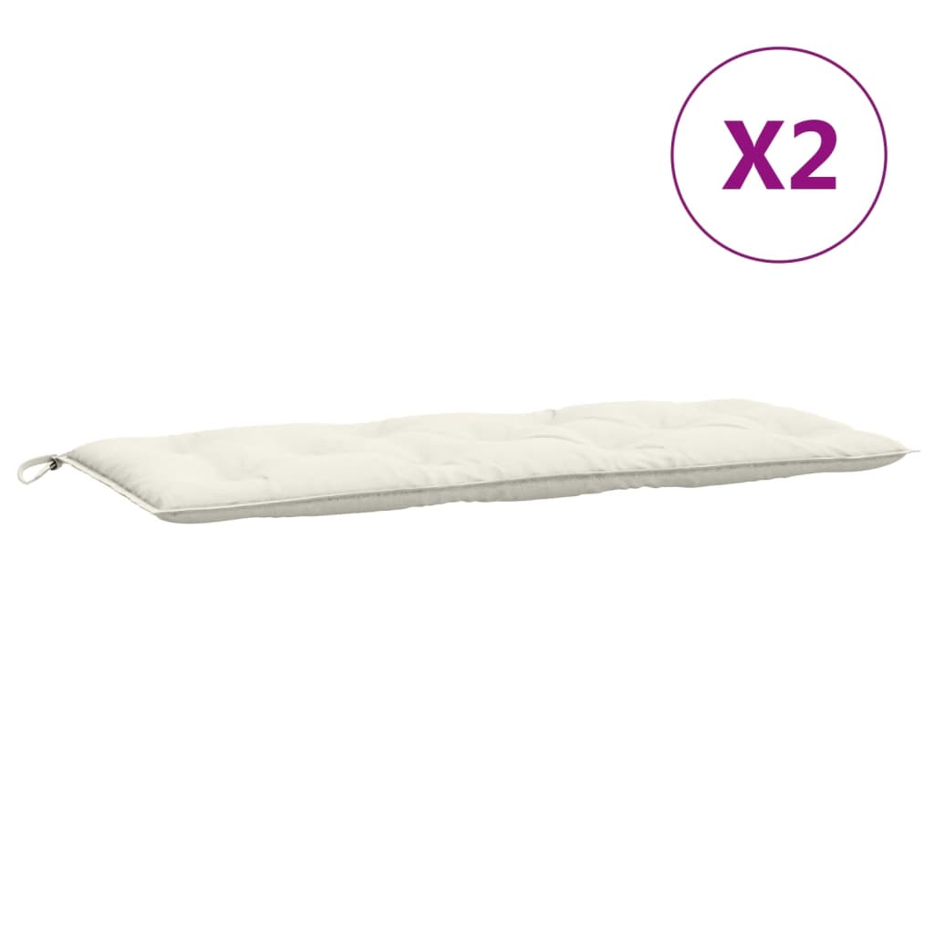 vidaXL Pernă bancă de grădină, 2 buc. melanj crem, 120x50x7 cm, textil vidaXL Pernă bancă de grădină, 2 buc. melanj crem, 120x50x7 cm, textil