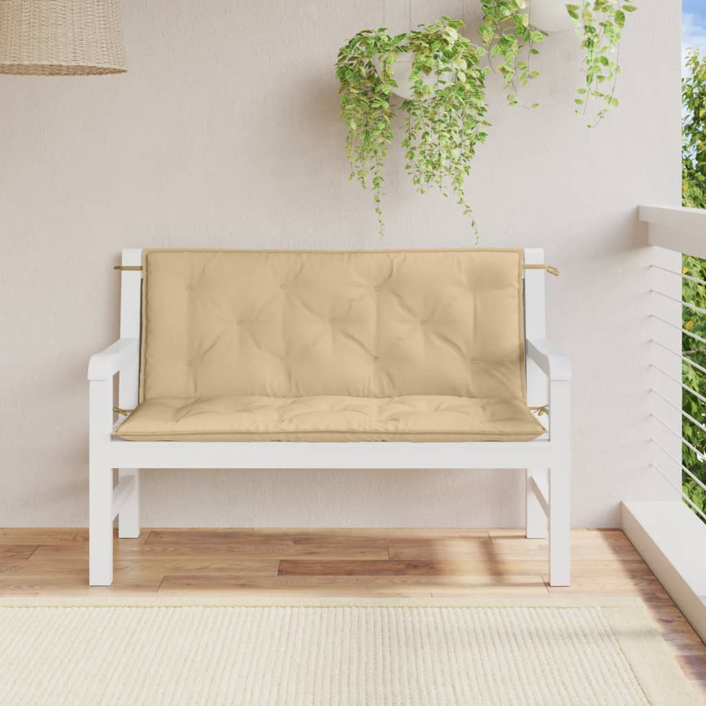vidaXL Pernă bancă de grădină, 2 buc., melanj bej, 120x50x7 cm, textil vidaXL Pernă bancă de grădină, 2 buc., melanj bej, 120x50x7 cm, textil