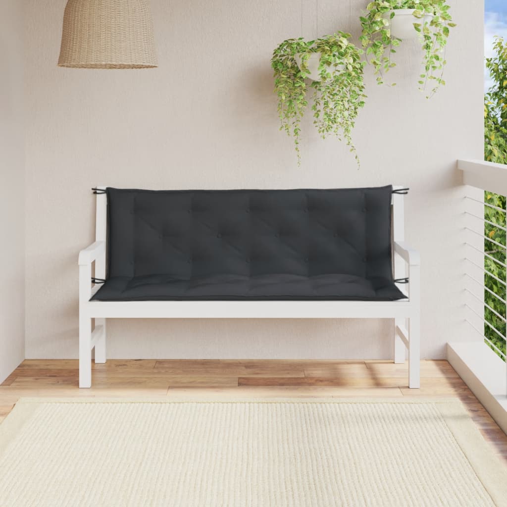 vidaXL Pernă bancă de grădină 2 buc melanj antracit 150x50x7 cm textil vidaXL Pernă bancă de grădină 2 buc melanj antracit 150x50x7 cm textil