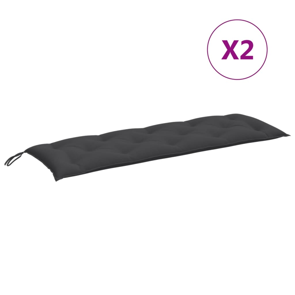 vidaXL Pernă bancă de grădină 2 buc melanj antracit 150x50x7 cm textil vidaXL Pernă bancă de grădină 2 buc melanj antracit 150x50x7 cm textil