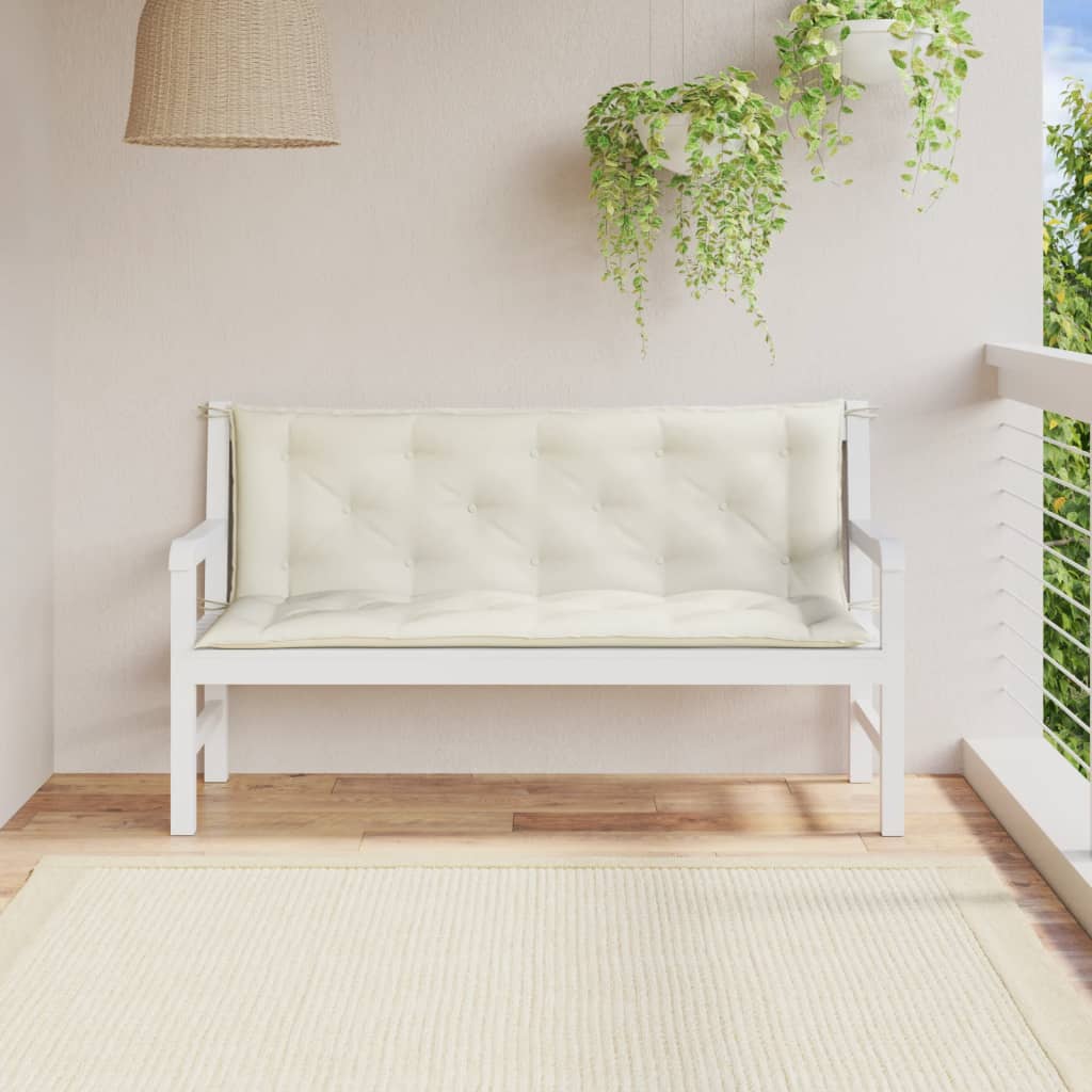 vidaXL Pernă bancă de grădină, 2 buc. melanj crem, 150x50x7 cm, textil vidaXL Pernă bancă de grădină, 2 buc. melanj crem, 150x50x7 cm, textil